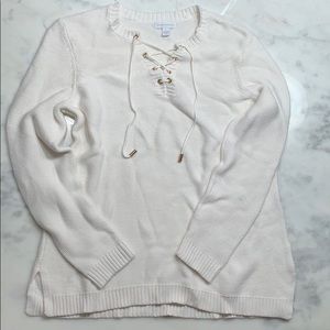 Charter Club lace up sweater